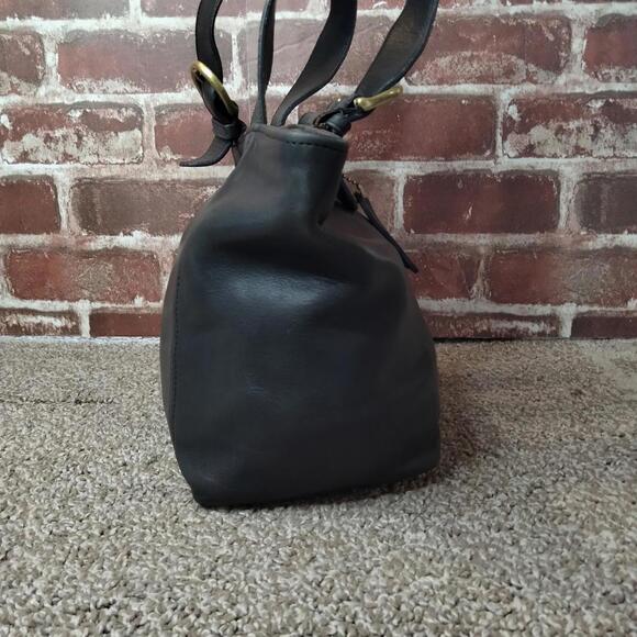 Coach Waverly 4133 Vintage Tote Handbag Black Glovetanned Leather - Picture 6 of 9